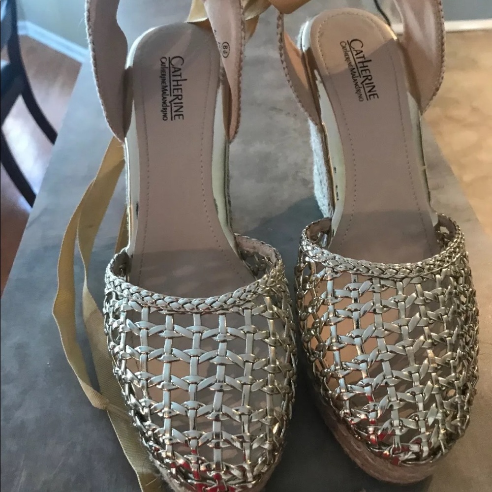 Gold Wedge Sandals Catherine Malandrino